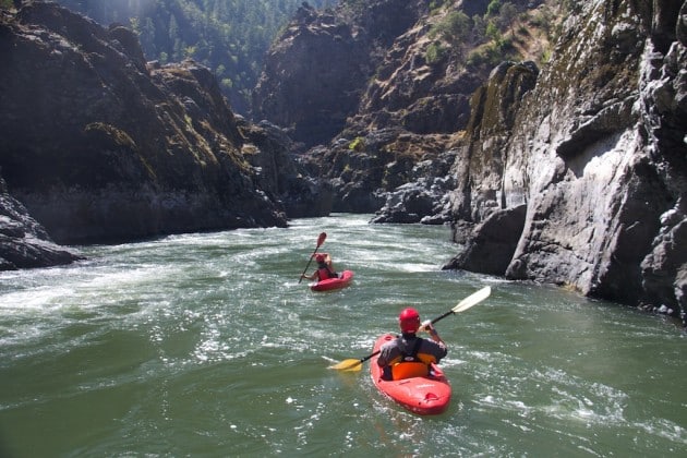 Kayaking the wild section of the rogue river