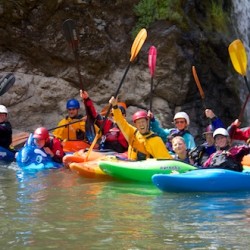 Kayak School paddling through Mule Creek Canyon on the Rogue River