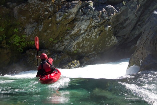 Paddling into the last drop of the South Fork gorge