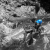 Kim Becker running Thrasher on Canyon Creek, WA with her AT2 Flexi