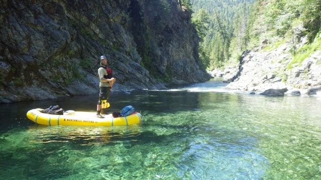 Ryan kayaking the crystal-clear waters of the chetco river