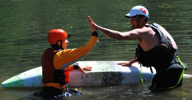 Learning the Wet Exit with Sundance Kayak School on the Rogue River in Oregon