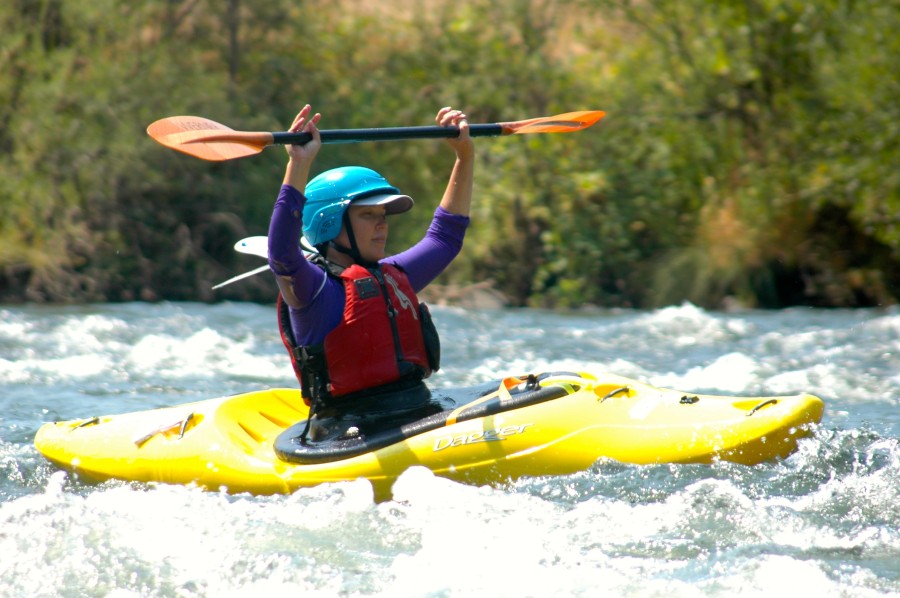Megan Sach kayaking Oregon's Rogue River 