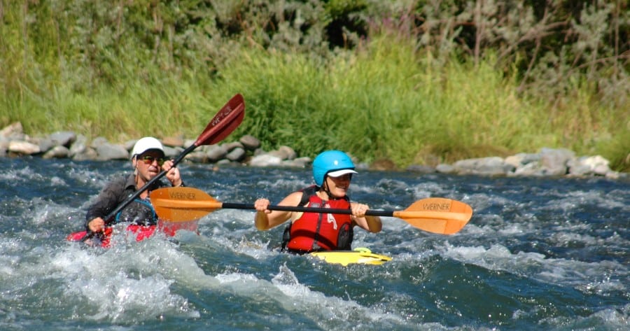 Megan Sach kayaking Oregon's Rogue River 