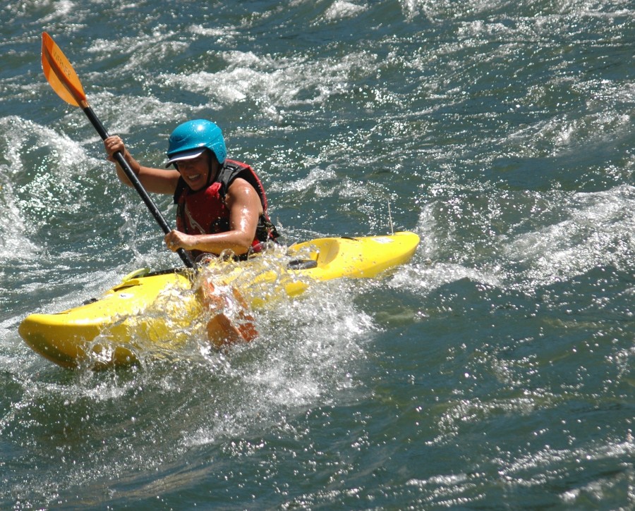 Megan Sach kayaking Oregon's Rogue River 
