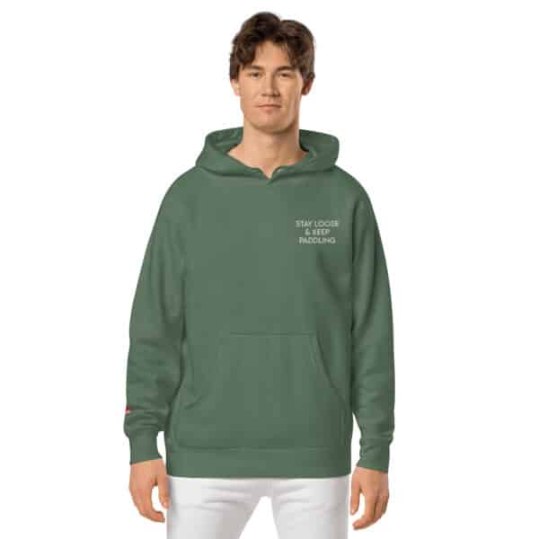 Unisex pigment dyed hoodie pigment alpine green front 66944696bd015