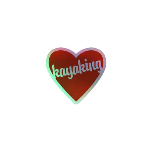 Heart kayaking sundance logo holographic sticker